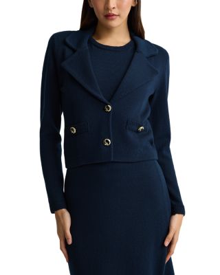 Wool Blend Knit Blazer