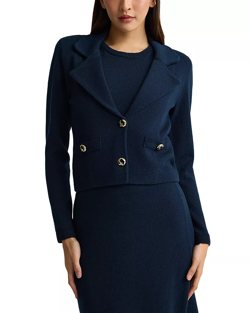 St. John Wool Blend Knit Blazer