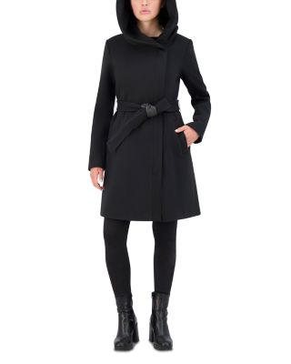 Belted Asymmetric Zip Front Soft Twill Coat