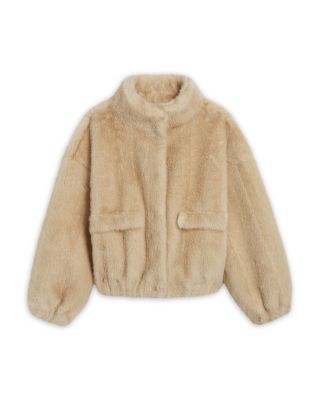 Iris Shaved Faux Fur Bomber Coat - thumbnail 5
