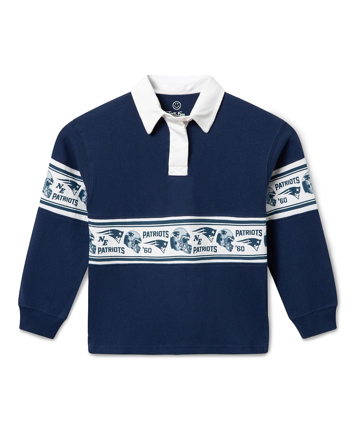 Junk Food Clothing Unisex Kids New England Patriots Rugby Long Sleeve Polo - Little Kid, Big Kid