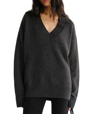 Jadey Cashmere Oversized V-Neck Sweater