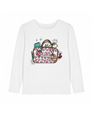 Girls' NY Bag Graphics Long Sleeve Crew Tee - Big Kid