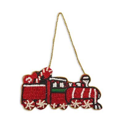 Beaded Christmas Train Ornament