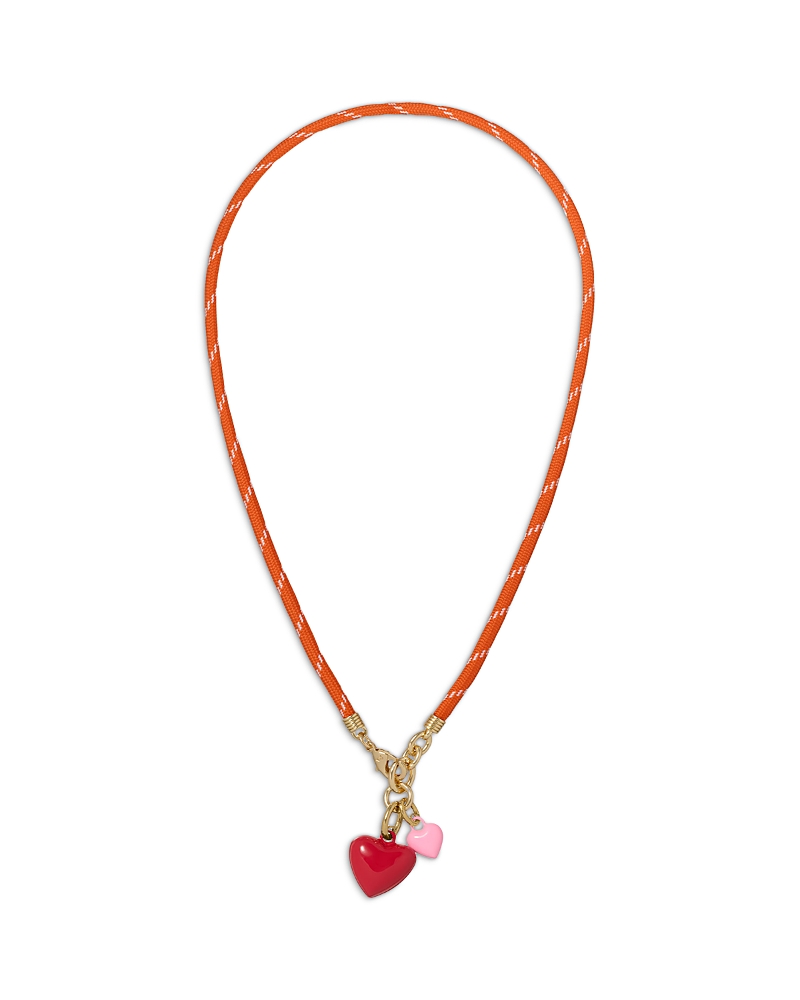 Roxanne Assoulin The Happy Cord Mini Double Heart Pendant Necklace, 18