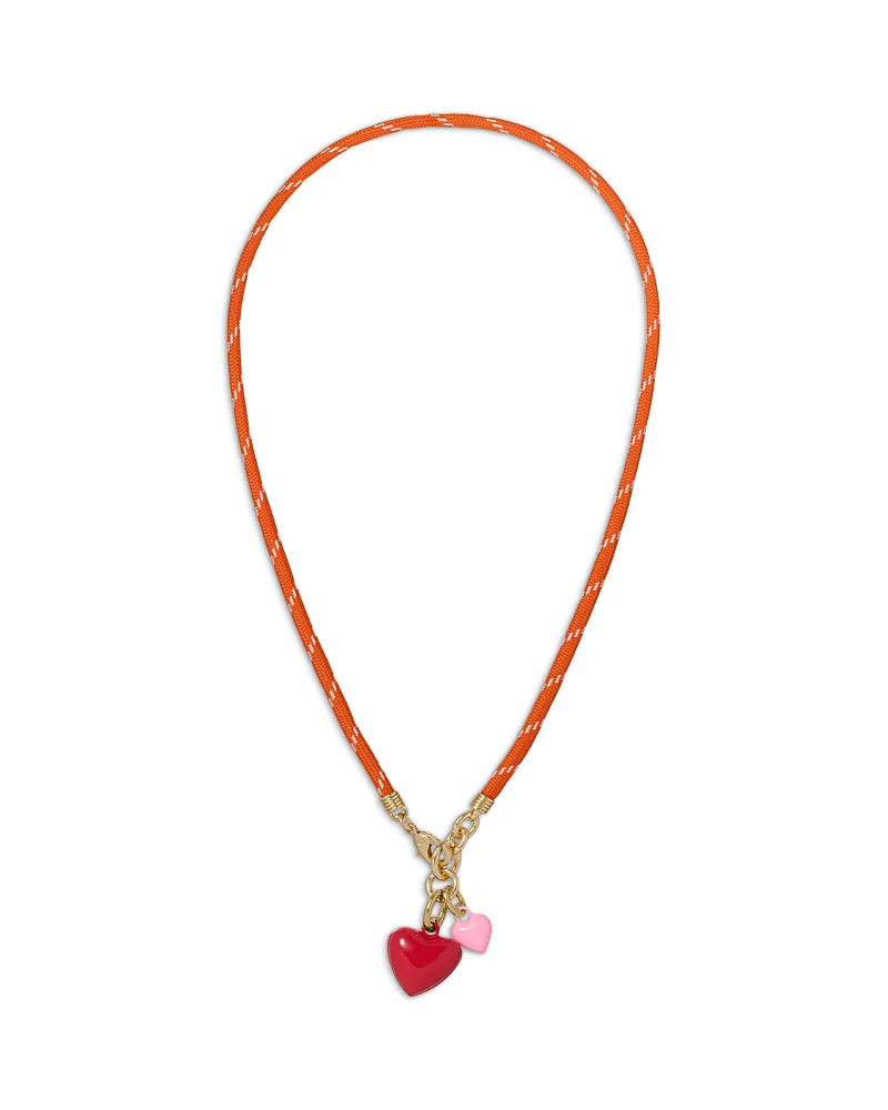 Roxanne Assoulin The Happy Cord Mini Double Heart Pendant Necklace, 18