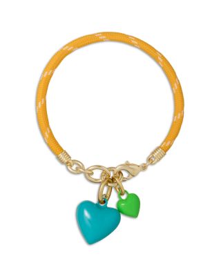 The Happy Cord Double Heart Charm Bracelet