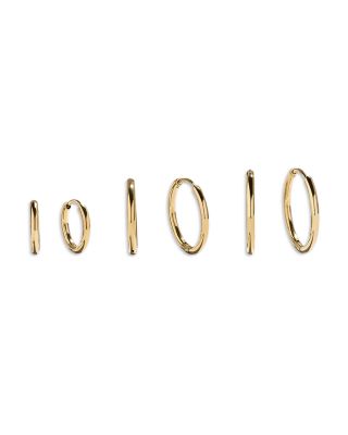 Niata Multi Size Huggie Hoop Earrings, Set of 3