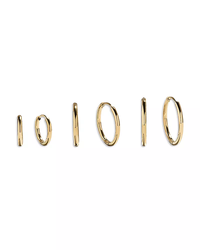Baublebar Niata Multi Size Huggie Hoop Earrings, Set of 3