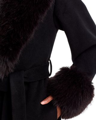 Kinsley Shearling Belted Long Coat