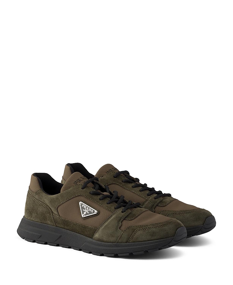 Prada Men's Prax Suede and Re-Nylon Sneakers