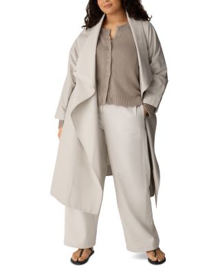 Draped High Collar Mid Length Coat - thumbnail 9