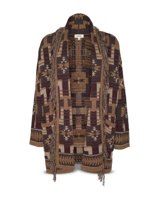 L'AGENCE Jair Jacquard Fringe Cardigan | Bloomingdale's Women