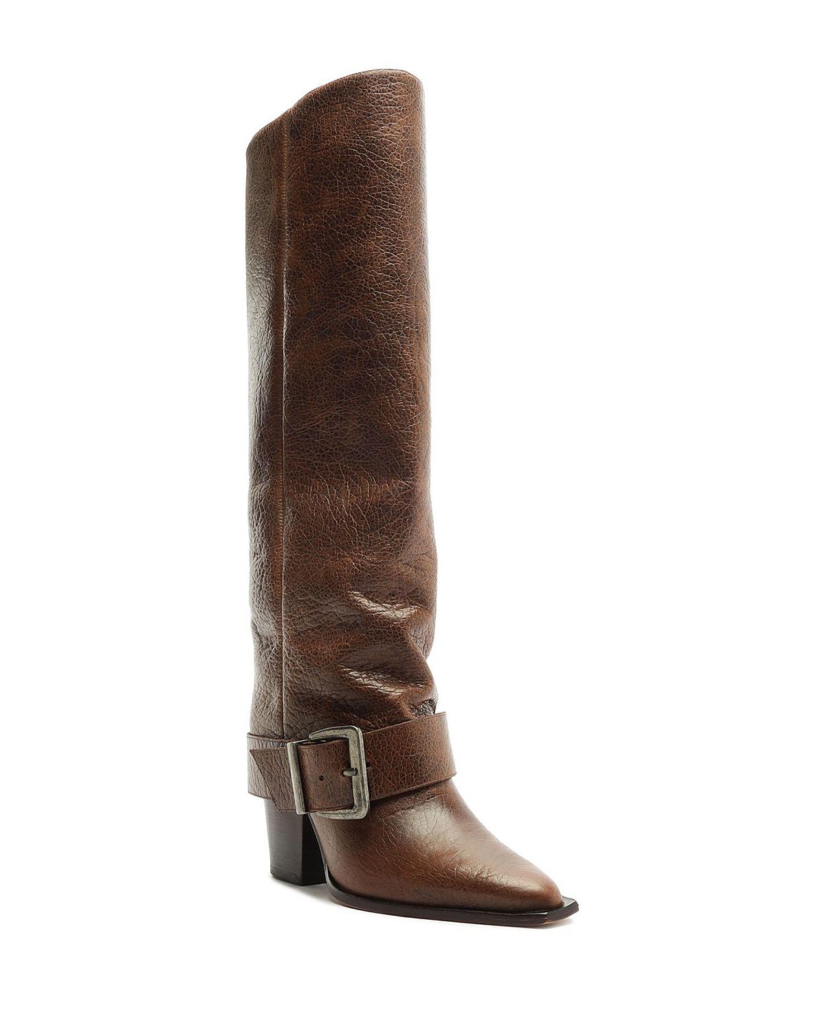 Schutz Women's Parker Up Knee High Leather Moto Boots
