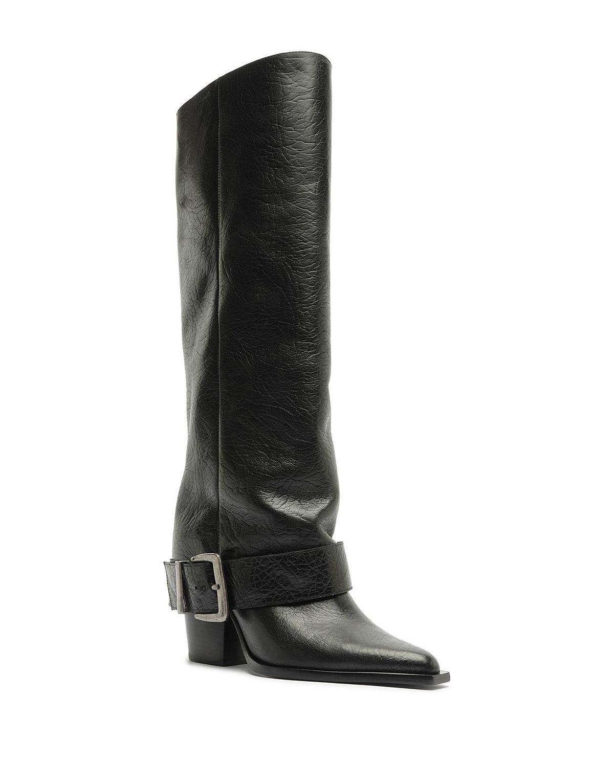 Schutz Women's Parker Up Knee High Leather Moto Boots
