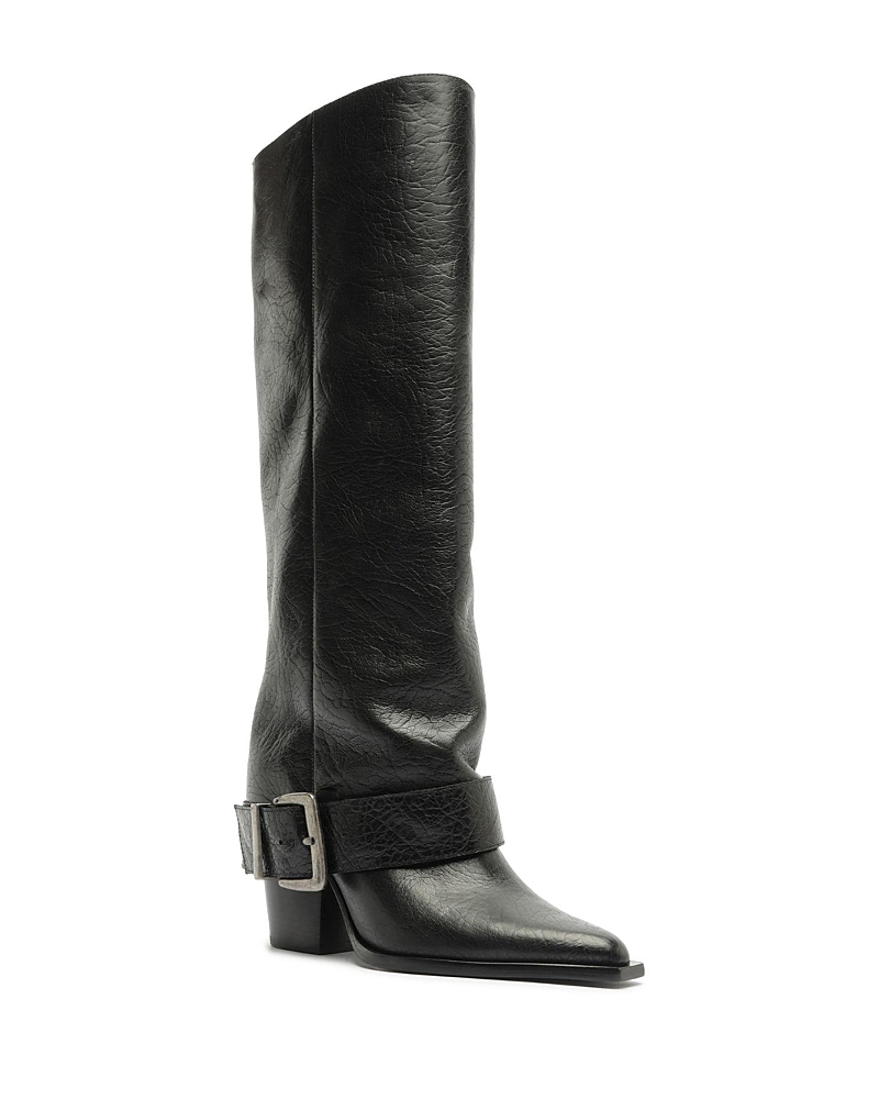 Schutz Women's Parker Up Knee High Leather Moto Boots