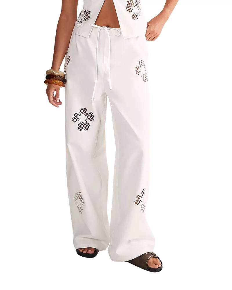 Nasty Gal Floral Cutwork Cargo Pants Co-ord