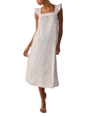 Clara Ruffle Trim Cotton Nightgown