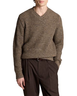 Donegal Wool Blend Waffle Knit Sweater