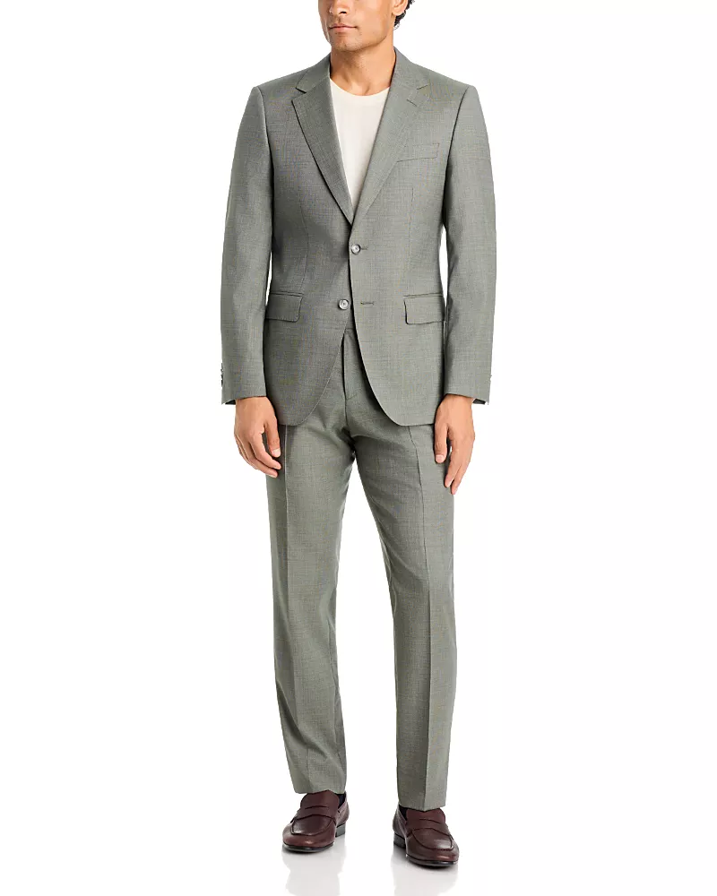 Boss Virgin Wool Solid Slim Fit Suit