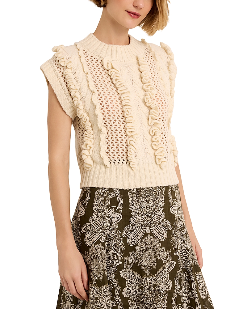 Marie Oliver Kennedy Wool-Blend Textured Top