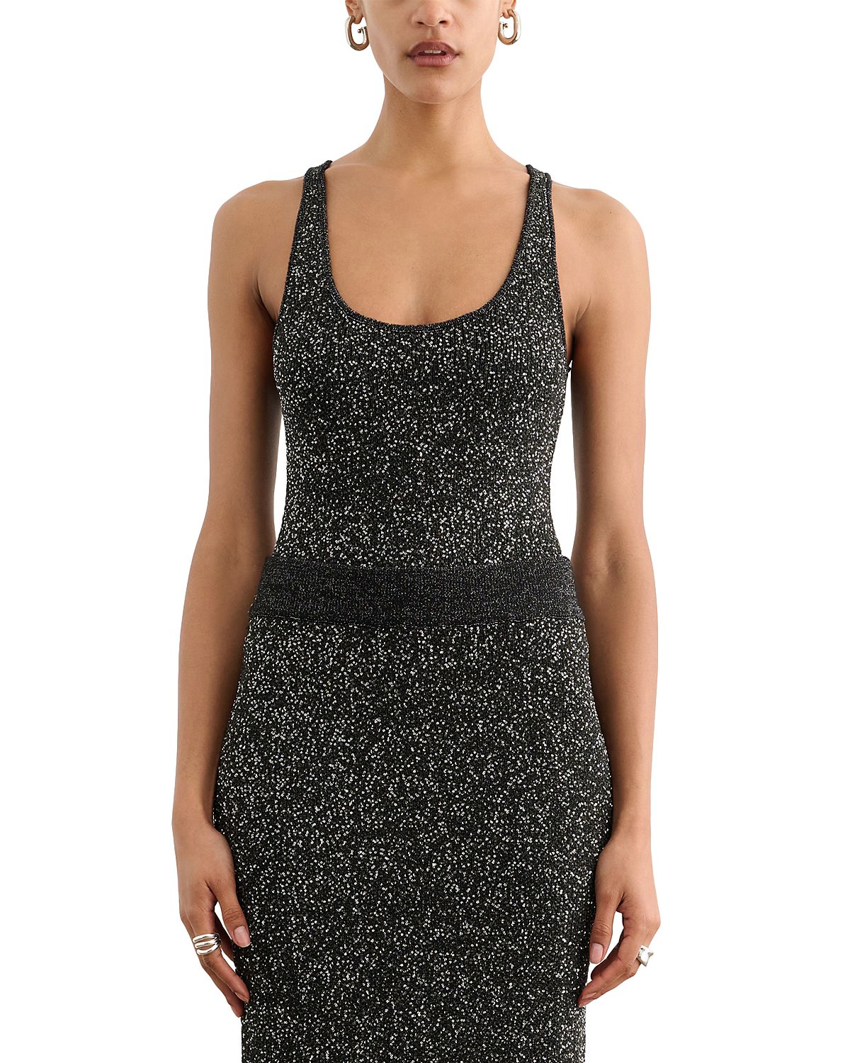 Toccin Sheila Scoop Neck Embellished Bodysuit