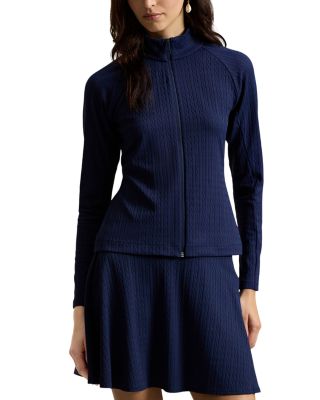 Cable Stretch Jacquard Zip Jacket