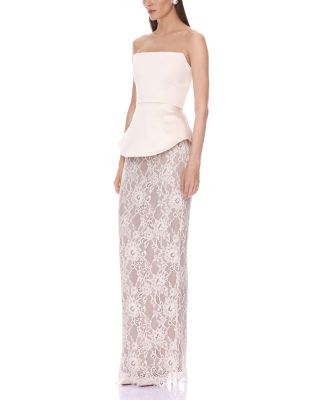 Strapless Satin & Lace Maxi Dress - thumbnail 4