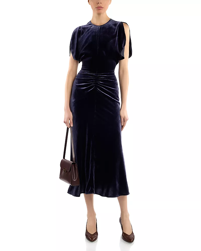 Victoria Beckham Bela Slit Sleeve Midi Dress