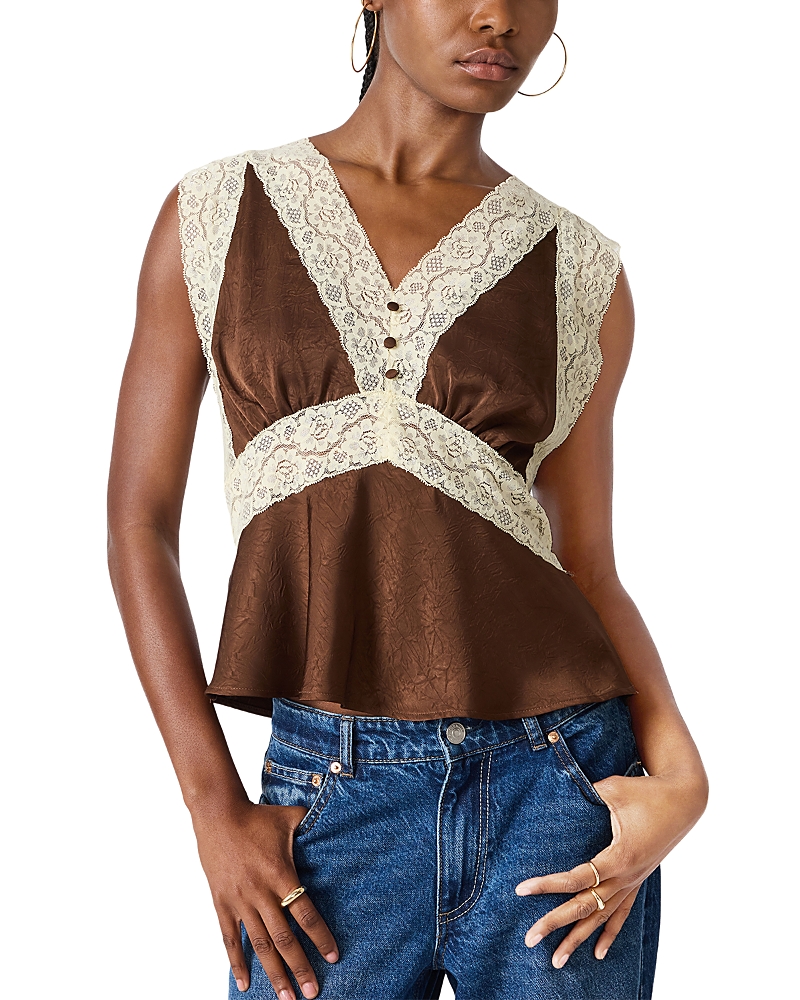 Steve Madden Elinor Sleeveless Lace Trim Top