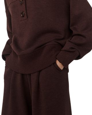 Bronya Button Placket Sweatshirt - thumbnail 8