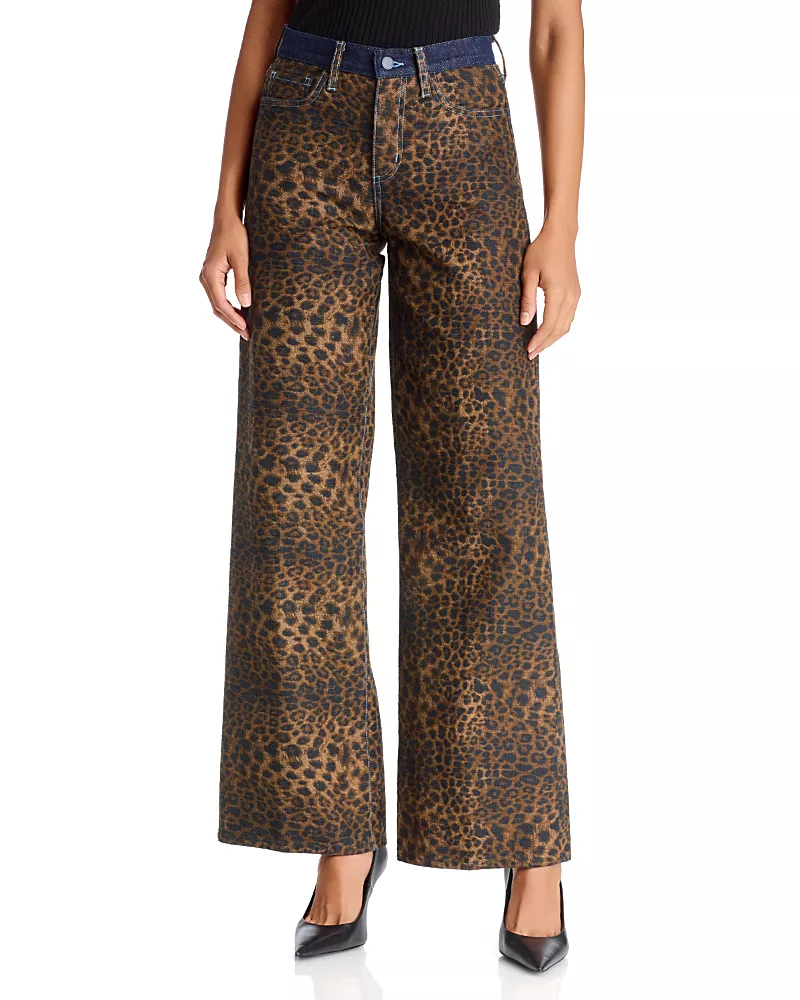 L'Agence Alicent High Rise Sneaker Wide Leg Jeans in Zephyr