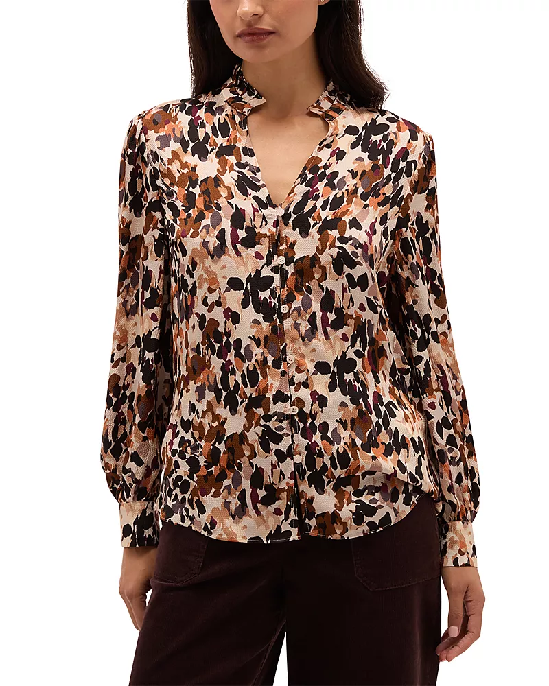 Hobbs London Yasmina Printed Blouson Sleeve Blouse