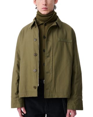 Cotton Blend Button Military Jacket