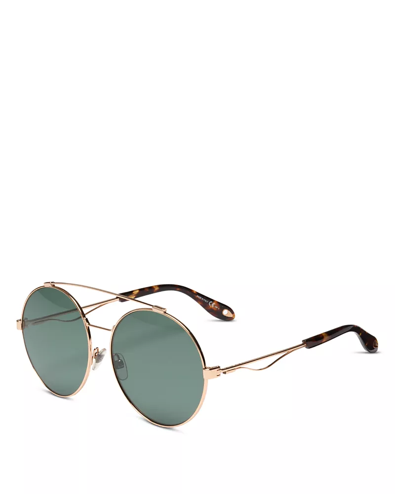 Givenchy Women's Double Brow Bar Oversized Round Polarized Sunglasses, 60mm