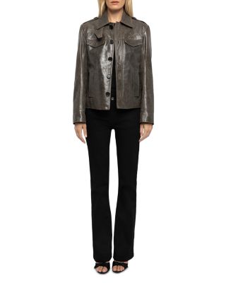 Veram Glossy Leather Jacket