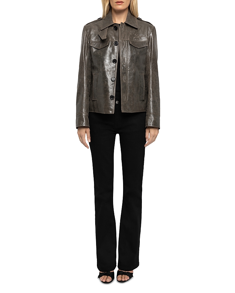 Zadig & Voltaire Veram Glossy Leather Jacket