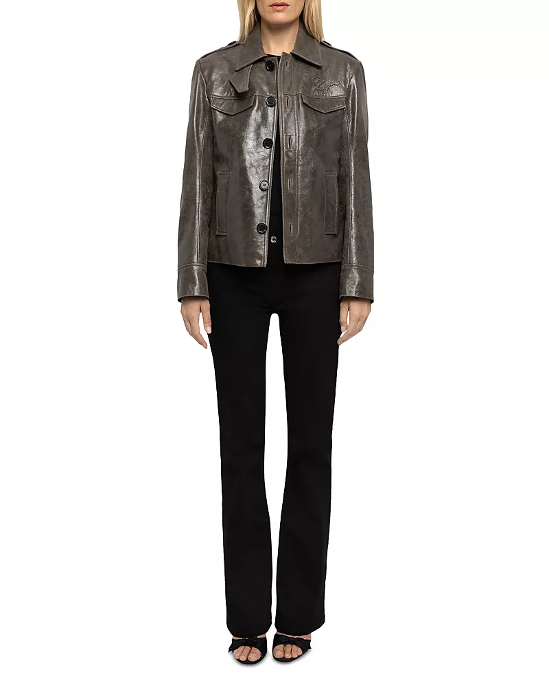 Zadig & Voltaire Veram Glossy Leather Jacket