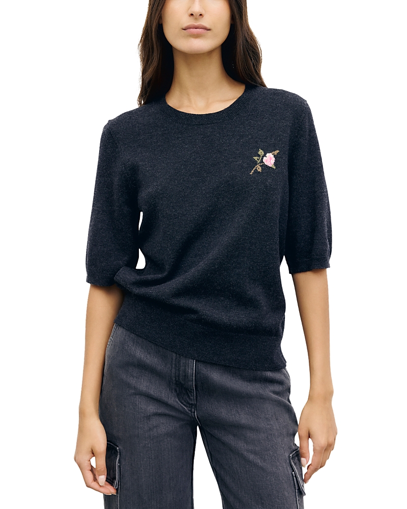 Gerard Darel Rolane Wool Elbow Sleeve Sweater