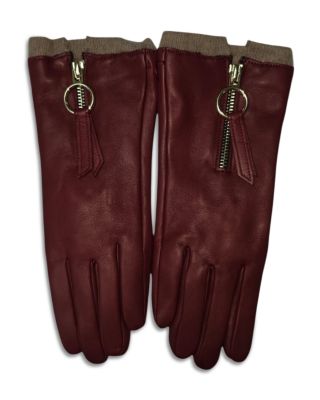 Zip Leather Gloves