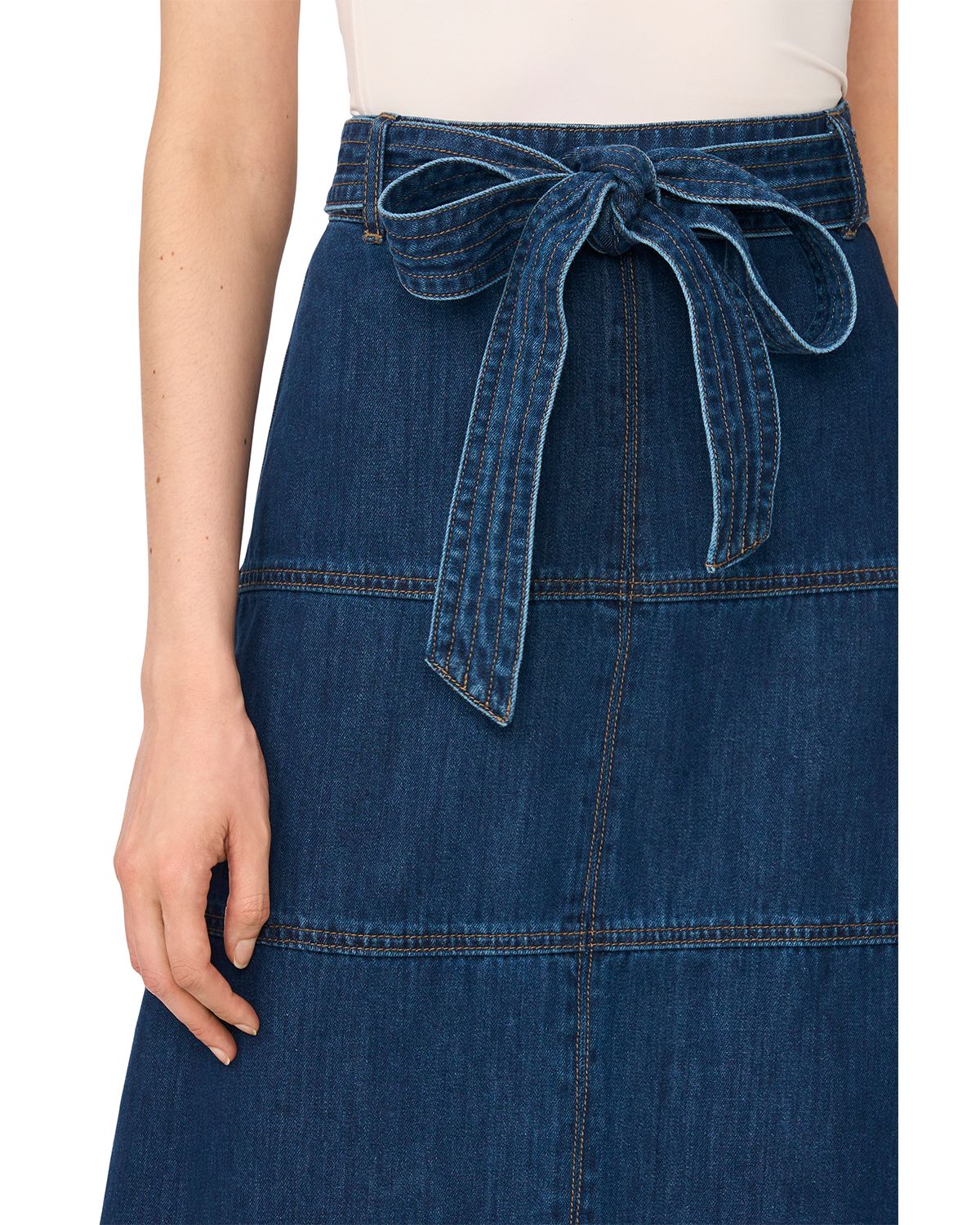 Denim Belted Midi Skirt thumbnail 3