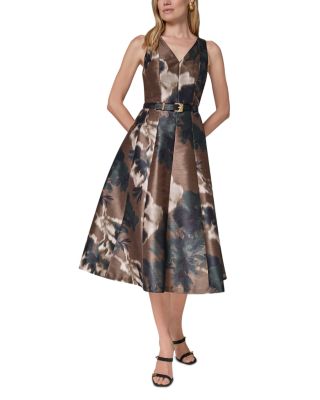 Sleeveless Belted Midi Dress