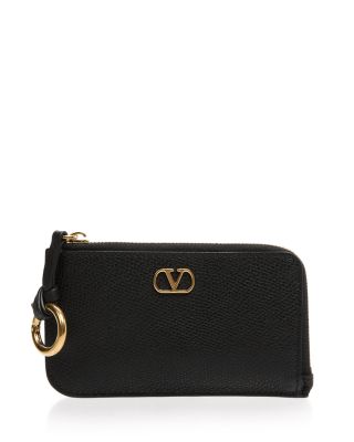 VLogo Grained Leather Coin Purse