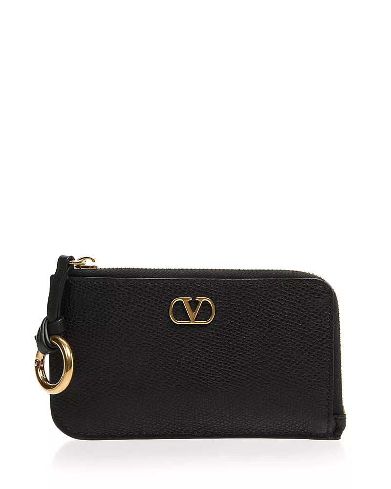 Valentino Garavani VLogo Grained Leather Coin Purse