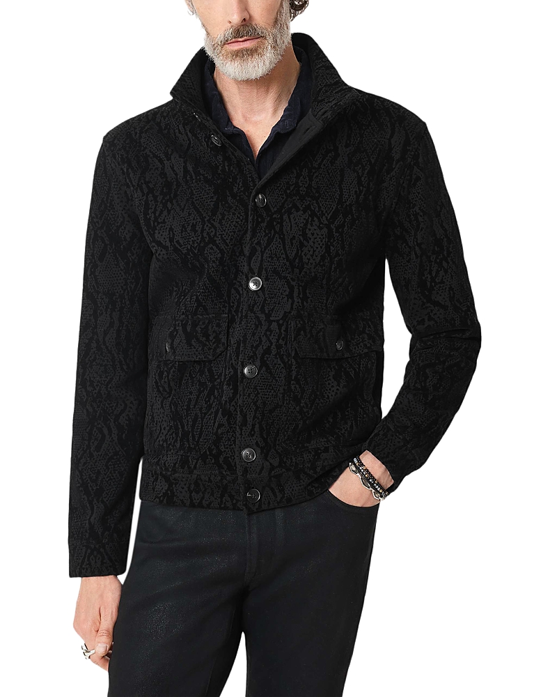 John Varvatos Montecarlo Cotton Stand Collar Patterned Jacket