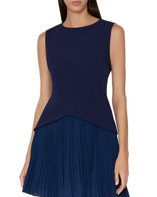 Haddy Mixed Media Pleated Dress
