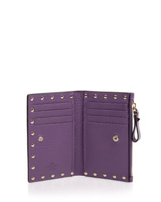 Rockstud Leather Card Case