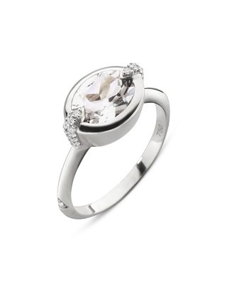 Sterling Silver Points North Rock Crystal & White Sapphire Ring