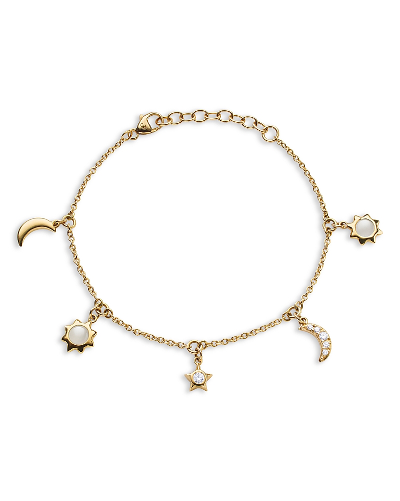 Monica Rich Kosann 18K Yellow Gold Diamond & Moonstone Sun, Moon & Stars Dangling Bracelet · OS