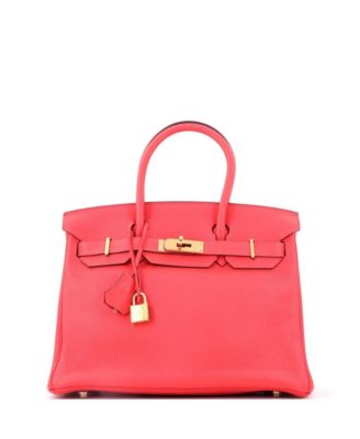 Birkin 30 Handbag Pink Clemence with Gold Hardware